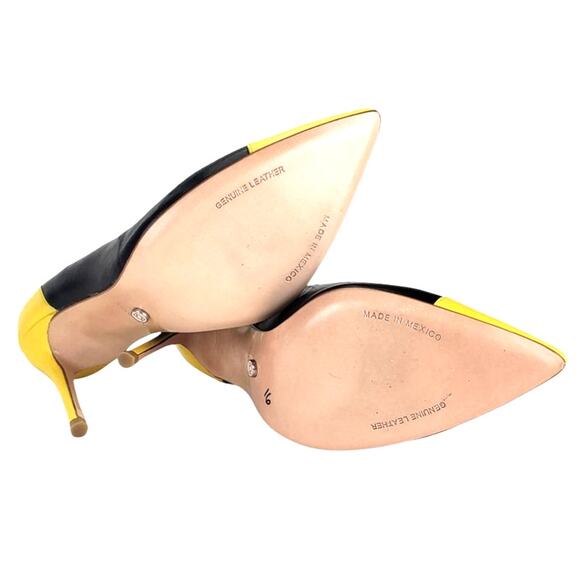 LYDIA TALAVERA THE SAVANNAH PUMP IN YELLOW & BLACK LEATHER WOMENS SIZE 8 NO BOX - Picture 7 of 8